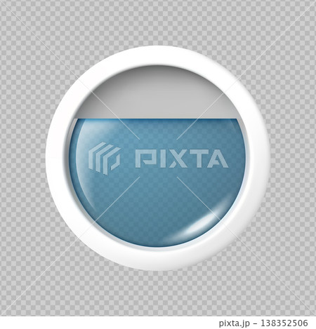 Airplane window, porthole with open glass inside view, 3D vector illuminator round window and fuselage glass porthole Airplane window, porthole with open glass inside view, 3D vector illuminator round window and fuselage glass porthole 138352506