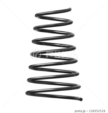 Black metal cone-shaped spring for compression and tension equipment. Black metal cone-shaped spring for compression and tension equipment. 138352518