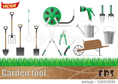 garden tool vector illustration isolated on white background garden tool vector illustration isolated on white background 138353038