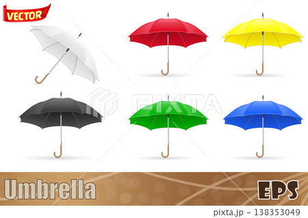colors umbrellas vector illustration isolated on white background 138353049
