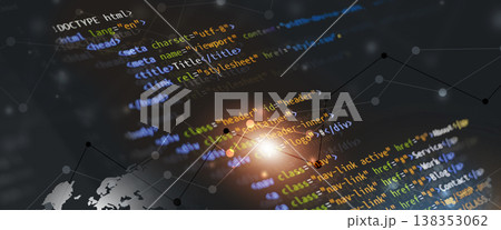 html internet coding banner 138353062