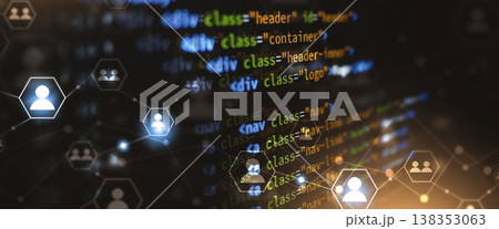 html computer coding language banner 138353063
