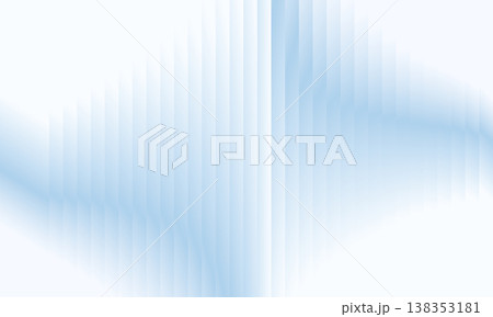 Abstract pale blue ribbed glass background with vertical fluted stripes and soft wave distortion 138353181