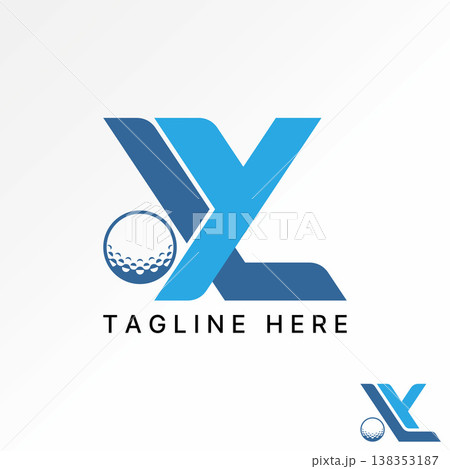 Initial YL or LY font with golf ball sport field typography monogram branding logo design graphic concept creative premium vector stock image top sell 138353187