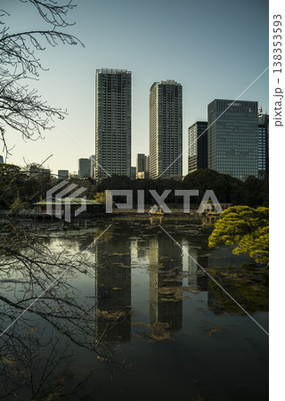 夕方の浜離宮の風景　東京都中央区 138353593