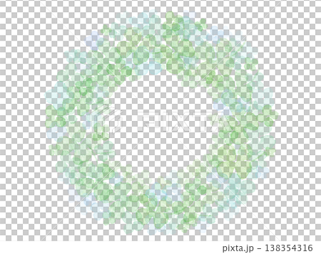Watercolor hydrangea wreath frame material: Refreshing hydrangeas of early summer and hand-drawn texture (rainy season, June bride, mother) 138354316