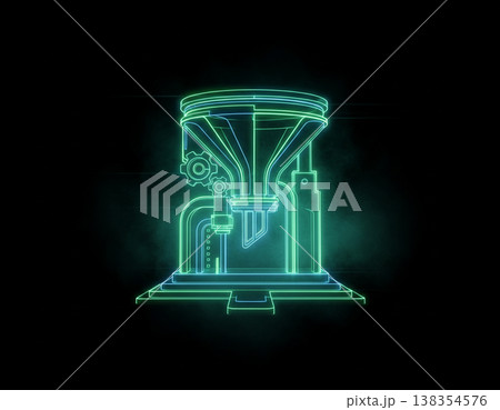 Futuristic Industrial Machine Core Neon Green Illustration Futuristic Industrial Machine Core Neon Green Illustration 138354576