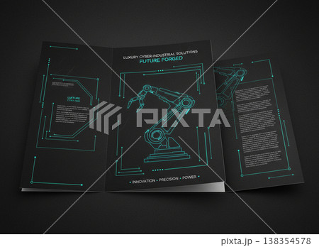 Dark Corporate Brochure Mockup Technology Theme Dark Corporate Brochure Mockup Technology Theme 138354578