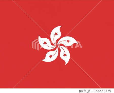 Hong Kong Flag Red Background Bauhinia Flower Symbol 138354579