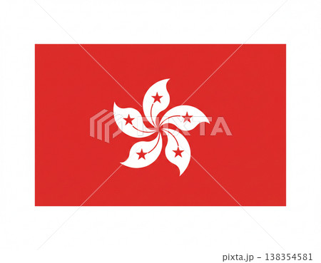 Hong Kong Flag Minimal Flat Design Red Background 138354581