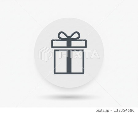 Minimal Gift Box Icon Simple Line Designのイラスト素材 [138354586] - PIXTA