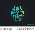 Digital Fingerprint Cyber Security Identity Protection Icon 138354606