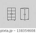 Furniture Cabinet Line Icon Minimal Storage Design 138354608