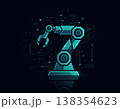 Futuristic Robotic Arm Flat Illustration Technology Icon 138354623