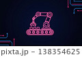 Neon Robotic Conveyor Automation System Illustration 138354625