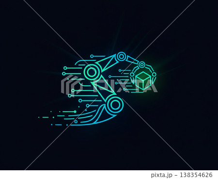 Futuristic Data Driven Robotic Arm Digital Flow Concept 138354626