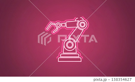 Minimal Neon Robotic Arm Pink Technology Background Minimal Neon Robotic Arm Pink Technology Background 138354627