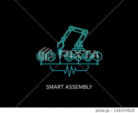 Smart Assembly Line Automation Industrial Concept Smart Assembly Line Automation Industrial Concept 138354628