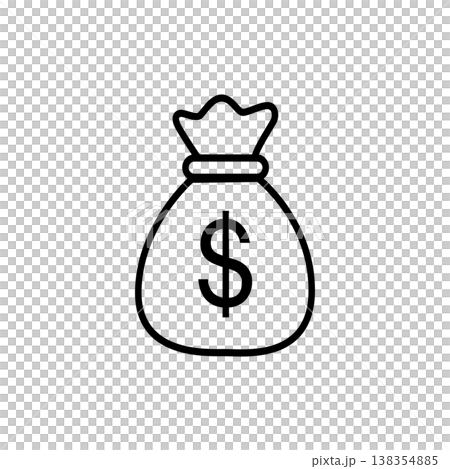 Money Bag with Dollar Sign Icon/A set of high-quality minimalist line icons representing finance, banking, and payment methods. Perfect for mobile apps, websites, and financial presentations Money Bag with Dollar Sign Icon/A set of high-quality minimalist line icons representing finance, banking, and payment methods. Perfect for mobile apps, websites, and financial presentations 138354885