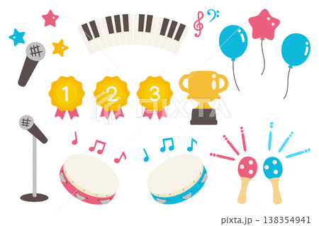 キッズカラオケ大会のアイテムセット 138354941