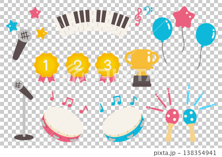 キッズカラオケ大会のアイテムセット 138354941