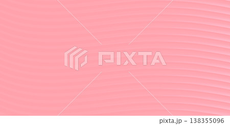 Abstract pink wavy background banner. Minimalist magenta fluid ripple pattern with smooth silk gradient. Modern pink clean aesthetic backdrop for feminine branding and social media header design. 138355096