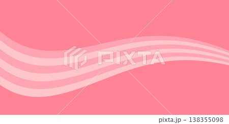 Abstract pink wavy background banner. Minimalist magenta fluid ripple pattern with smooth silk gradient. Modern pink clean aesthetic backdrop for feminine branding and social media header design. 138355098