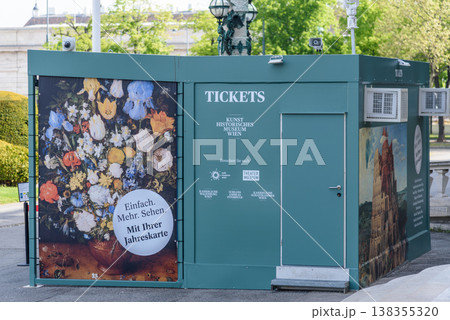 Ticket booth of the Museum of Fine Arts, mixed art collection of sculptures, paintings and Habsburg art in Vienna, Austria 138355320