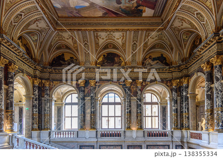 Interior of the Museum of Fine Arts, mixed art collection of sculptures, paintings and Habsburg art in Vienna, Austria 138355334
