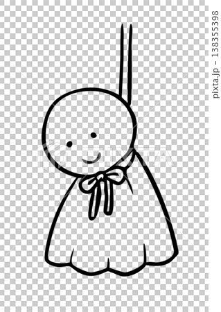 Teru Teru Bozu (weather doll) - line drawing Teru Teru Bozu (weather doll) - line drawing 138355398