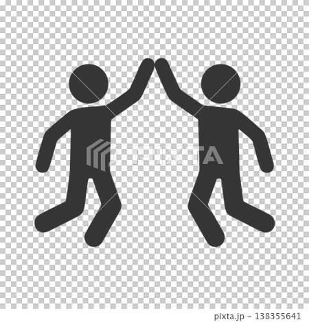 Silhouette icons of two people giving a high-five 138355641