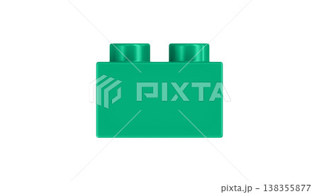 Mint Green Plastic Building Block with Two Studs Isolated Mint Green Plastic Building Block with Two Studs Isolated 138355877