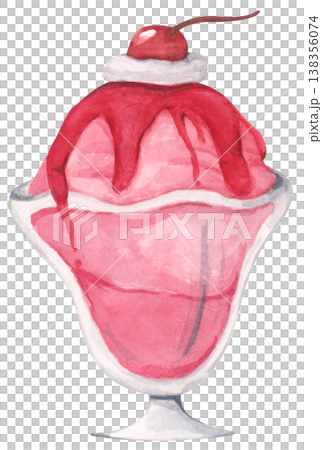 Strawberry Ice Cream Sundae in a Bowl 138356074