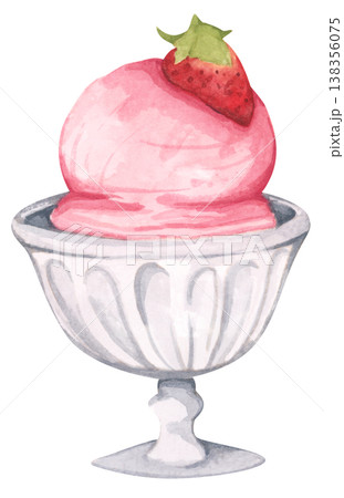 Strawberry Ice Cream Sundae in a Bowl Strawberry Ice Cream Sundae in a Bowl 138356075