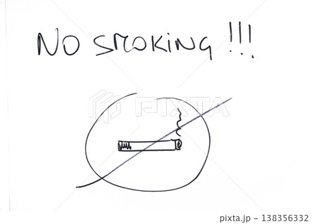the smoking ban drawn with a marker 138356332