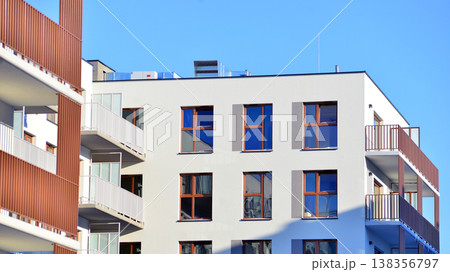 Apartments in residential complex. Housing structure at modern house. Architecture for property investment. and architecture details. Urban abstract - windows of apartment building. Apartments in residential complex. Housing structure at modern house. Architecture for property investment. and architecture details. Urban abstract - windows of apartment building. 138356797