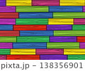 カラフルな板の壁  138356901