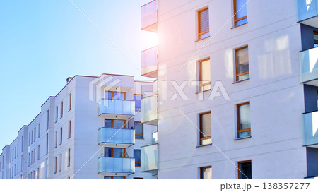 Apartments in residential complex. Housing structure at modern house. Architecture for property investment. and architecture details. Urban abstract - windows of apartment building. Apartments in residential complex. Housing structure at modern house. Architecture for property investment. and architecture details. Urban abstract - windows of apartment building. 138357277