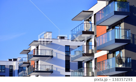 Apartments in residential complex. Housing structure at modern house. Architecture for property investment. and architecture details. Urban abstract - windows of apartment building. Apartments in residential complex. Housing structure at modern house. Architecture for property investment. and architecture details. Urban abstract - windows of apartment building. 138357293