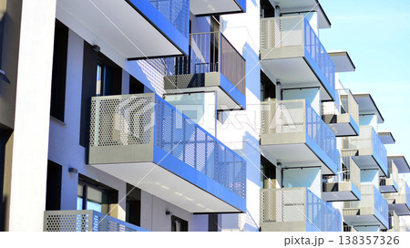 Apartments in residential complex. Housing structure at modern house. Architecture for property investment. and architecture details. Urban abstract - windows of apartment building. Apartments in residential complex. Housing structure at modern house. Architecture for property investment. and architecture details. Urban abstract - windows of apartment building. 138357326