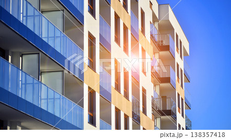 Apartments in residential complex. Housing structure at modern house. Architecture for property investment. and architecture details. Urban abstract - windows of apartment building. Apartments in residential complex. Housing structure at modern house. Architecture for property investment. and architecture details. Urban abstract - windows of apartment building. 138357418