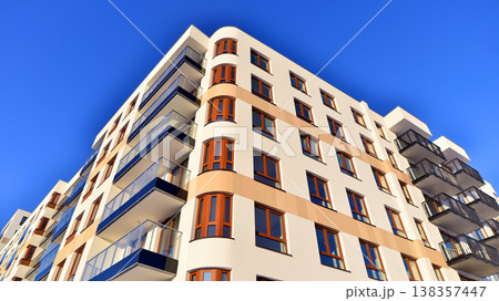 Apartments in residential complex. Housing structure at modern house. Architecture for property investment. and architecture details. Urban abstract - windows of apartment building. Apartments in residential complex. Housing structure at modern house. Architecture for property investment. and architecture details. Urban abstract - windows of apartment building. 138357447