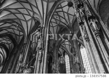 Interior of St. Stephen Cathedral Stephansdom in Stephansplatz in Vienna, Austria Interior of St. Stephen Cathedral Stephansdom in Stephansplatz in Vienna, Austria 138357586