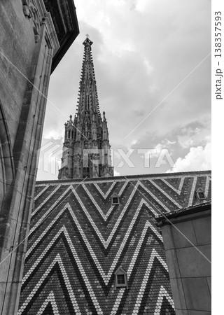 Rooftop of St. Stephen Cathedral Stephansdom in Stephansplatz in Vienna, Austria Rooftop of St. Stephen Cathedral Stephansdom in Stephansplatz in Vienna, Austria 138357593