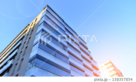 Apartments in residential complex. Housing structure at modern house. Architecture for property investment. and architecture details. Urban abstract - windows of apartment building. Apartments in residential complex. Housing structure at modern house. Architecture for property investment. and architecture details. Urban abstract - windows of apartment building. 138357854