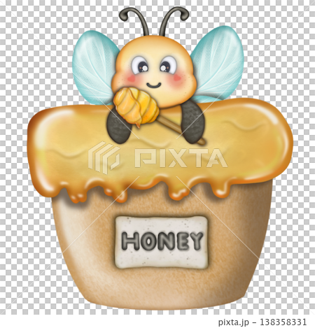 Bee cartoon character with emotions, face, arms, legs. Cartoon style. Hand drawn fashion illustration. World bee day. Bee cartoon character with emotions, face, arms, legs. Cartoon style. Hand drawn fashion illustration. World bee day. 138358331