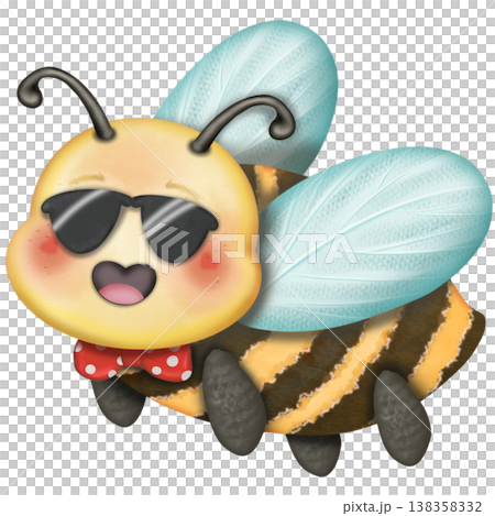 Bee cartoon character with emotions, face, arms, legs. Cartoon style. Hand drawn fashion illustration. World bee day. Bee cartoon character with emotions, face, arms, legs. Cartoon style. Hand drawn fashion illustration. World bee day. 138358332