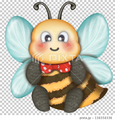 Bee cartoon character with emotions, face, arms, legs. Cartoon style. Hand drawn fashion illustration. World bee day. Bee cartoon character with emotions, face, arms, legs. Cartoon style. Hand drawn fashion illustration. World bee day. 138358336