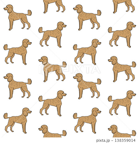 Vector hand drawn sketch doodle colored poodle dog Vector hand drawn sketch doodle colored poodle dog 138359014