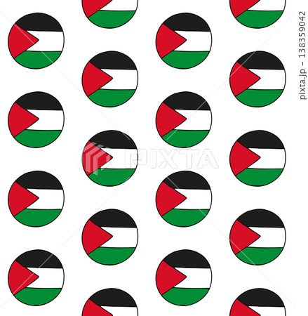 Vector seamless pattern of round Palestine flag Vector seamless pattern of round Palestine flag 138359042